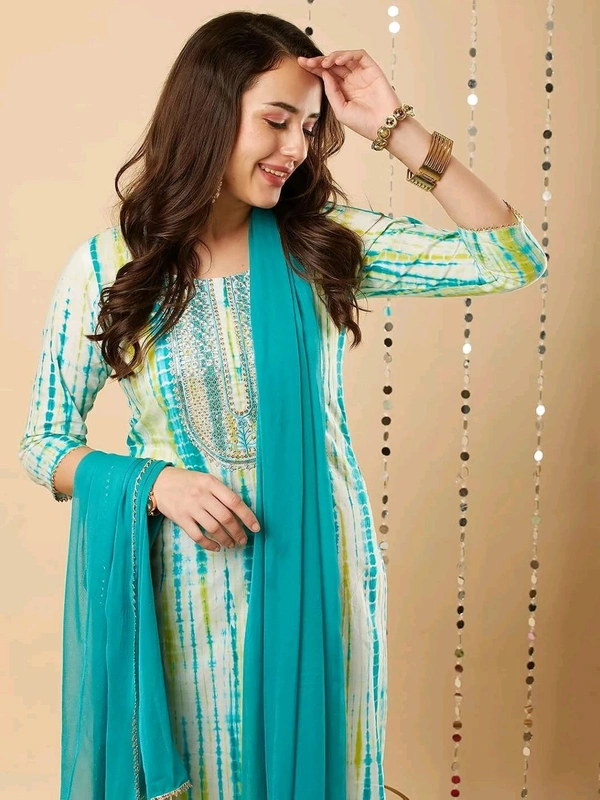 Neha Collection Festive Salwar Kameez Set with Matching Dupatta - XXL, Firoj