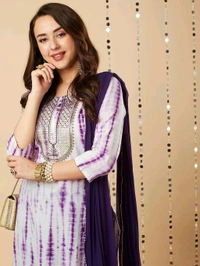 Neha Collection Festive Salwar Kameez Set with Matching Dupatta - Xl, Purple