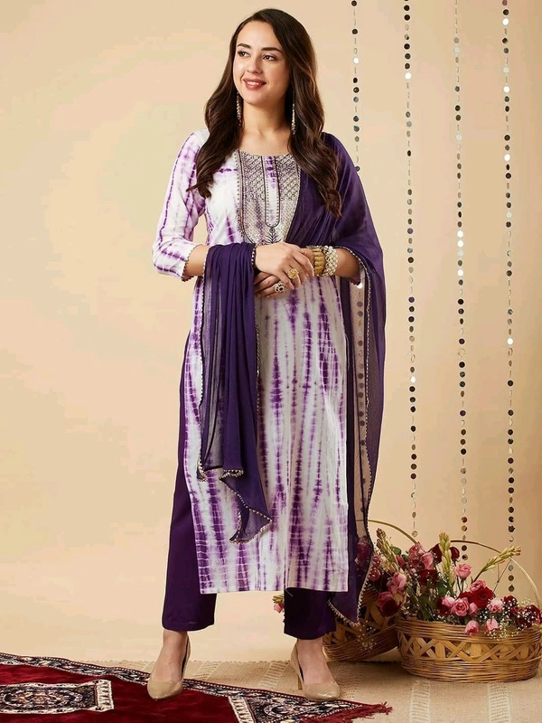 Neha Collection Festive Salwar Kameez Set with Matching Dupatta - XXL, Purple