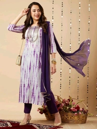 Neha Collection Festive Salwar Kameez Set with Matching Dupatta - XXL, Purple