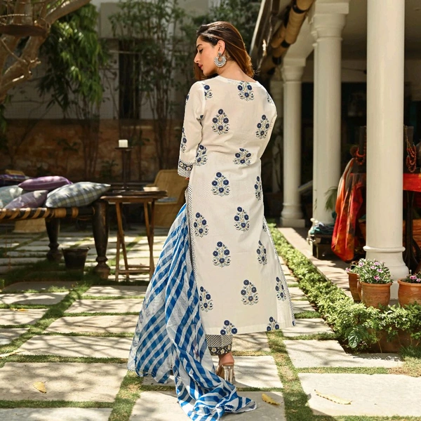 Neha Collection Graceful Salwar Kameez with Coordinated Dupatta - White, XXXL