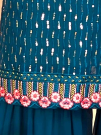 Elegant Kurta Sharara & Dupatta Set - Timeless Traditional Wear - L, Blue