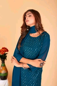 Elegant Kurta Sharara & Dupatta Set - Timeless Traditional Wear - XXXL, Blue