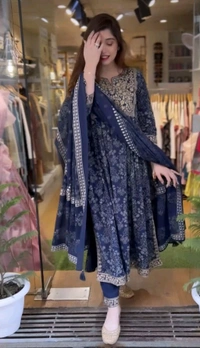 Neha Collection Beautiful 3-Piece Salwar Kameez With Dupatta - XL, Blue