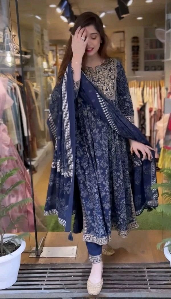 Neha Collection Beautiful 3-Piece Salwar Kameez With Dupatta - XL, Blue