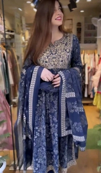 Neha Collection Beautiful 3-Piece Salwar Kameez With Dupatta - XL, Blue