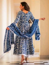 Neha Collection Beautiful 3-Piece Salwar Kameez With Dupatta - Blue, L