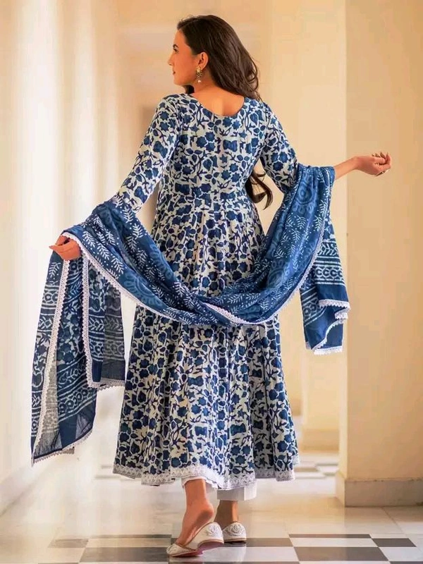 Neha Collection Beautiful 3-Piece Salwar Kameez With Dupatta - Blue, L