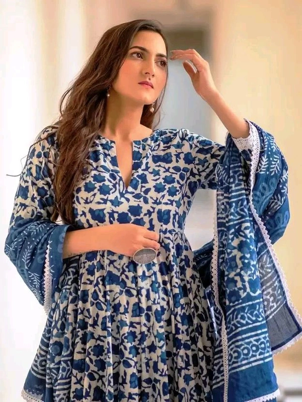 Neha Collection Beautiful 3-Piece Salwar Kameez With Dupatta - Blue, XXL