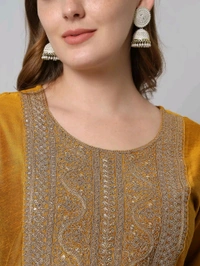 Neha Collection Beautiful 3-Piece Salwar Kameez With Dupatta - Mustard, M