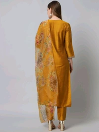 Neha Collection Beautiful 3-Piece Salwar Kameez With Dupatta - Mustard, M
