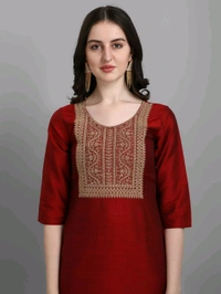 Neha Collection Beautiful 3-Piece Salwar Kameez With Dupatta - Maroon, M