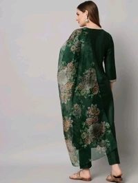 Neha Collection Beautiful 3-Piece Salwar Kameez With Dupatta - Green, XXL