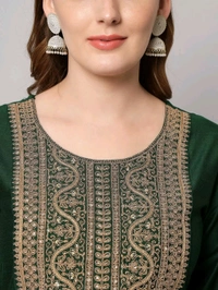 Neha Collection Beautiful 3-Piece Salwar Kameez With Dupatta - Green, XXL
