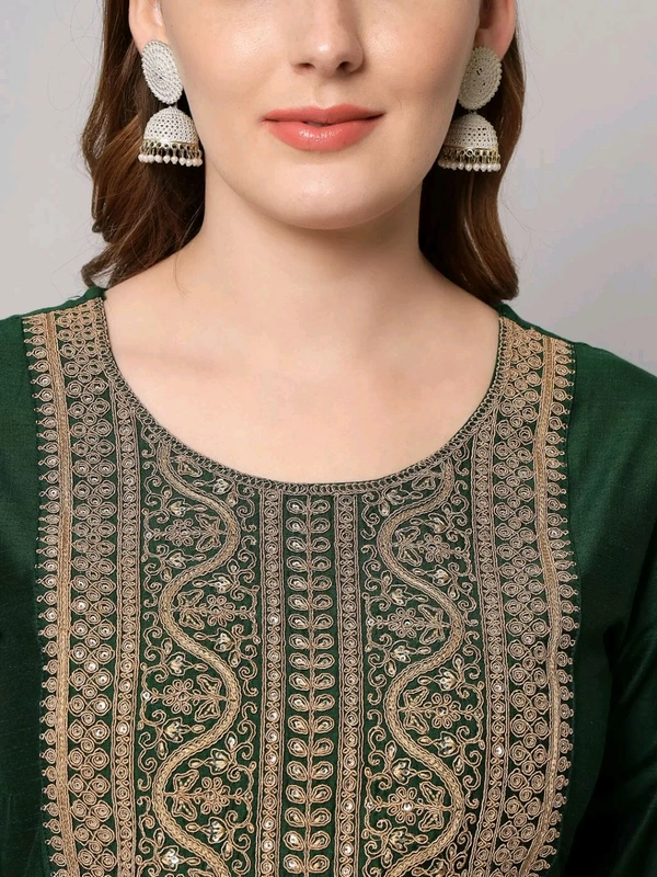 Neha Collection Beautiful 3-Piece Salwar Kameez With Dupatta - Green, XXL