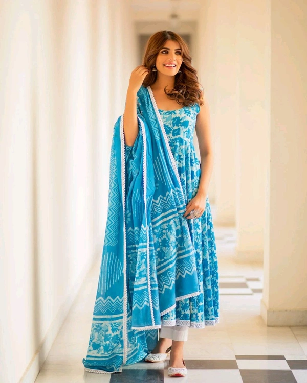 Neha Collection Salwar Kameez With Dupatta Set For Women's  - Sky Blue, L