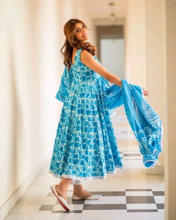 Neha Collection Salwar Kameez With Dupatta Set For Women's  - Sky Blue, L
