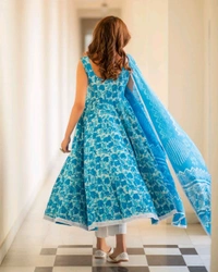 Neha Collection Salwar Kameez With Dupatta Set For Women's  - Sky Blue, L