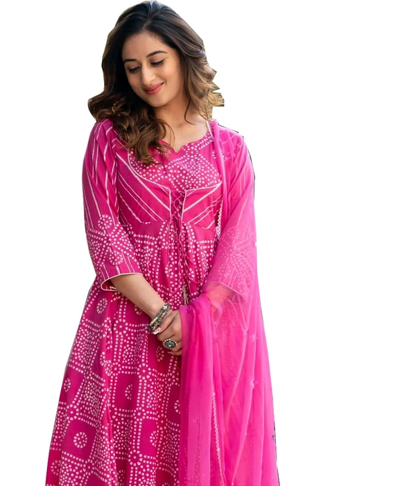Neha Collection Beautiful 3-Piece Salwar Kameez With Dupatta 4 - Pink, L