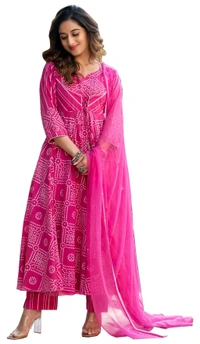 Neha Collection Beautiful 3-Piece Salwar Kameez With Dupatta 4 - Pink, L
