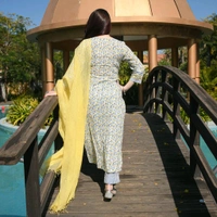 Neha Collection Beautiful 3-Piece Salwar Kameez With Dupatta - White, L