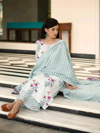 Neha Collection Beautiful 3-Piece Salwar Kameez With Dupatta - XXL, White