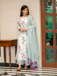 Neha Collection Beautiful 3-Piece Salwar Kameez With Dupatta - XXL, White