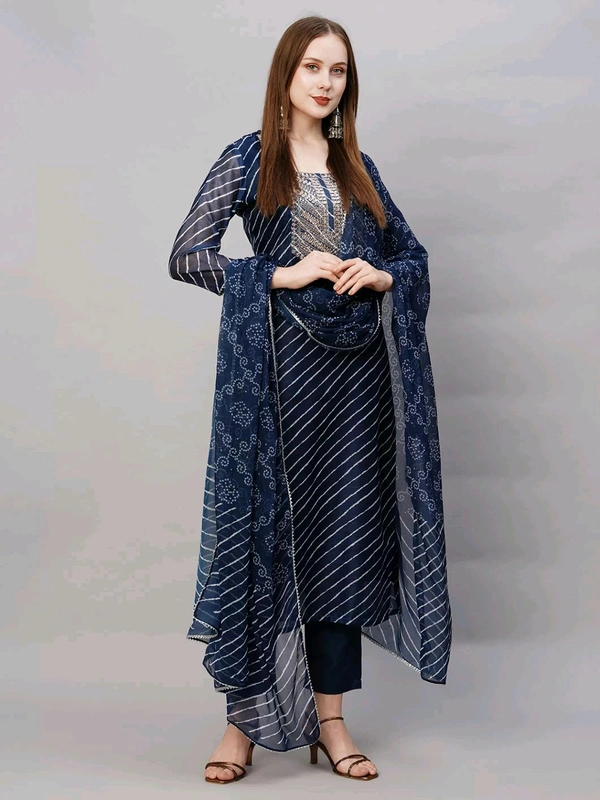 Neha Collection Beautiful 3-Piece Salwar Kameez With Dupatta - XL, Blue