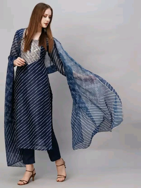 Neha Collection Beautiful 3-Piece Salwar Kameez With Dupatta - XL, Blue
