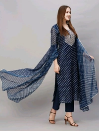 Neha Collection Beautiful 3-Piece Salwar Kameez With Dupatta - XL, Blue