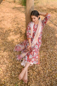 Neha Collection Beautiful 3-Piece Salwar Kameez With Dupatta - Dmpal red, XL