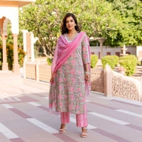 Neha Collection Beautiful 3-Piece Salwar Kameez With Dupatta - L
