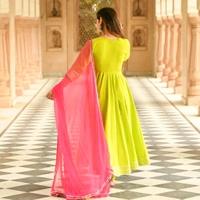 Neha Collection Beautiful 3-Piece Salwar Kameez With Dupatta - XL, limegreen