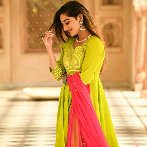 Neha Collection Beautiful 3-Piece Salwar Kameez With Dupatta - XXXL, limegreen