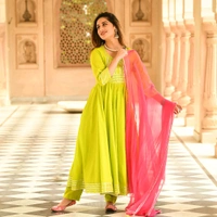 Neha Collection Beautiful 3-Piece Salwar Kameez With Dupatta - XXXL, limegreen