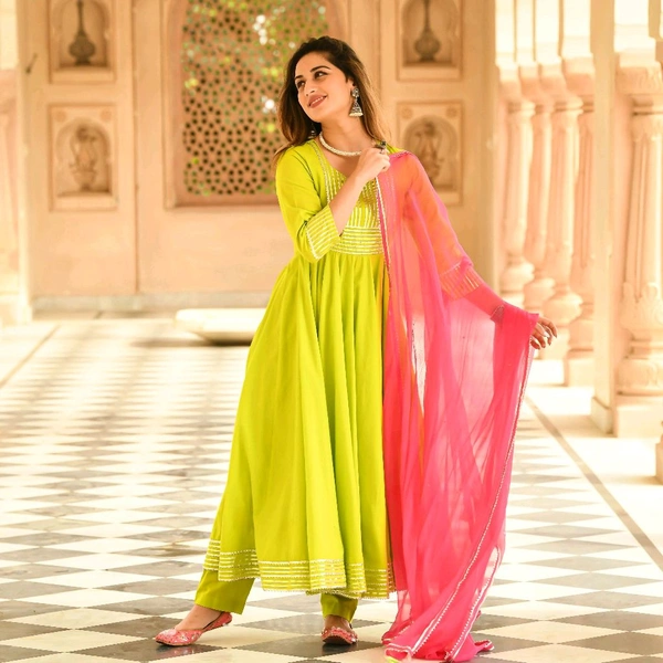 Neha Collection Beautiful 3-Piece Salwar Kameez With Dupatta - XXXL, limegreen