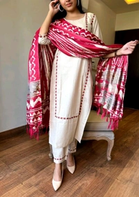 Neha Collection Beautiful 3-Piece Salwar Kameez With Dupatta 51 - Red, M