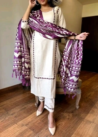Neha Collection Beautiful 3-Piece Salwar Kameez With Dupatta 51 - Purple, XXL