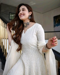 Neha Collection ach-white gown With Dupatta  - XXL, White