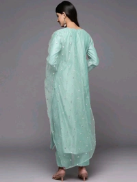 Neha Collection Beautiful 3-Piece Salwar Kameez With Dupatta  - Firozi, M