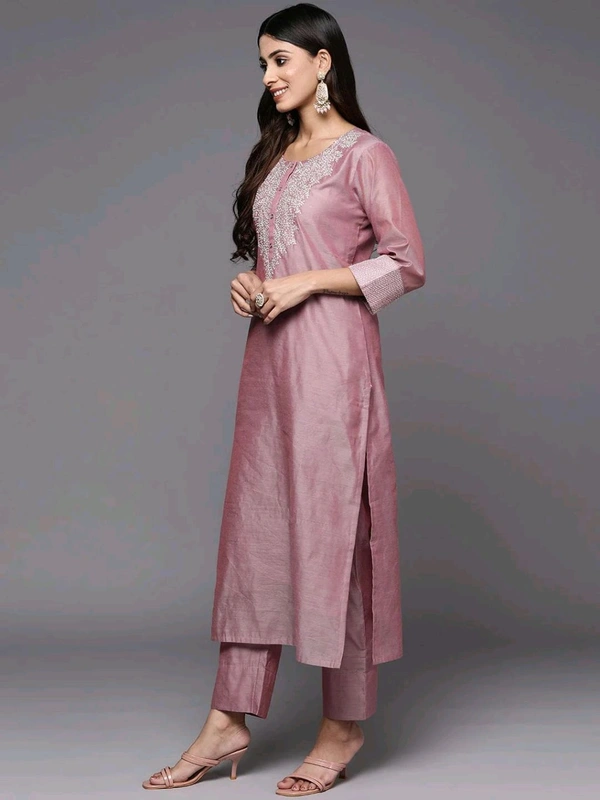 Neha Collection Beautiful 3-Piece Salwar Kameez With Dupatta  - Rose Gold, L