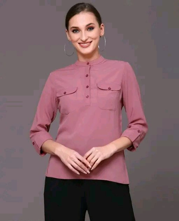 Selvia SELVIA Women's Solid Pink Tops & Tunics - L
