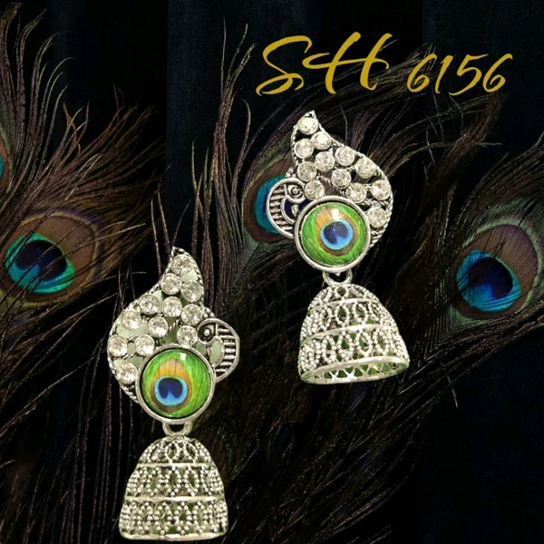 Neha Collection Silver Plated Oxidised Earrings