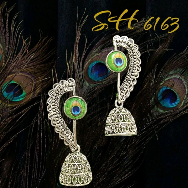 Neha Collection Silver Plated Oxidised Earrings