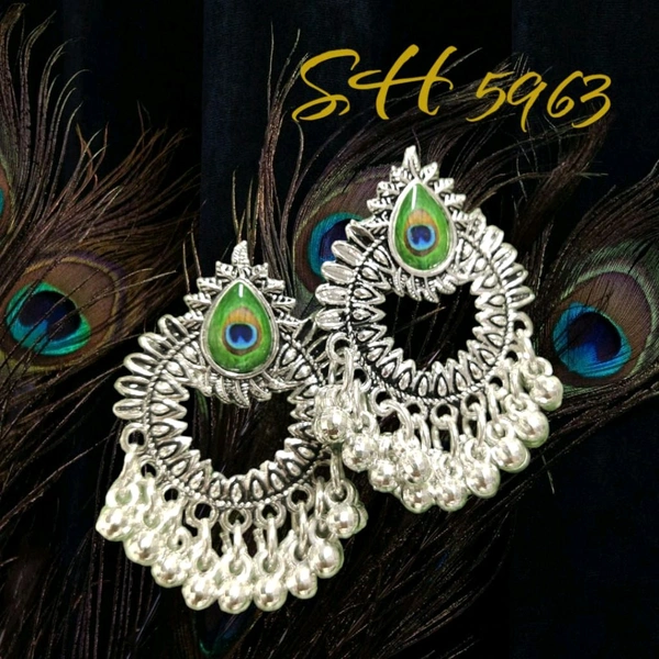 Neha Collection Silver Plated Oxidised Earrings