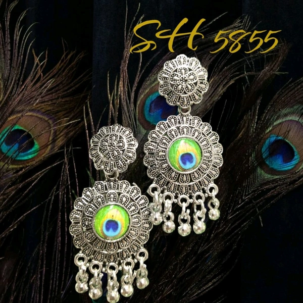 Neha Collection Silver Plated Oxidised Earrings