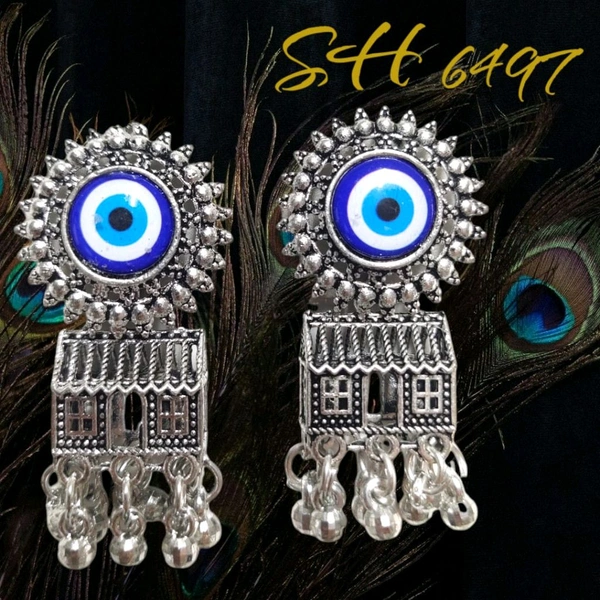 Neha Collection Silver Plated Oxidised Earrings