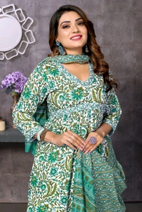 Neha Collection Salwar Kameez Set with Dupatta - Perfect for Festive Occasions - Mint Green, XL
