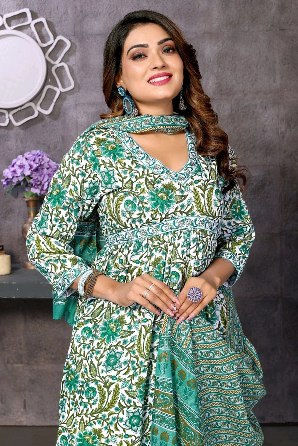 Neha Collection Salwar Kameez Set with Dupatta - Perfect for Festive Occasions - Mint Green, XL