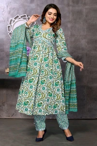Neha Collection Salwar Kameez Set with Dupatta - Perfect for Festive Occasions - Mint Green, XL